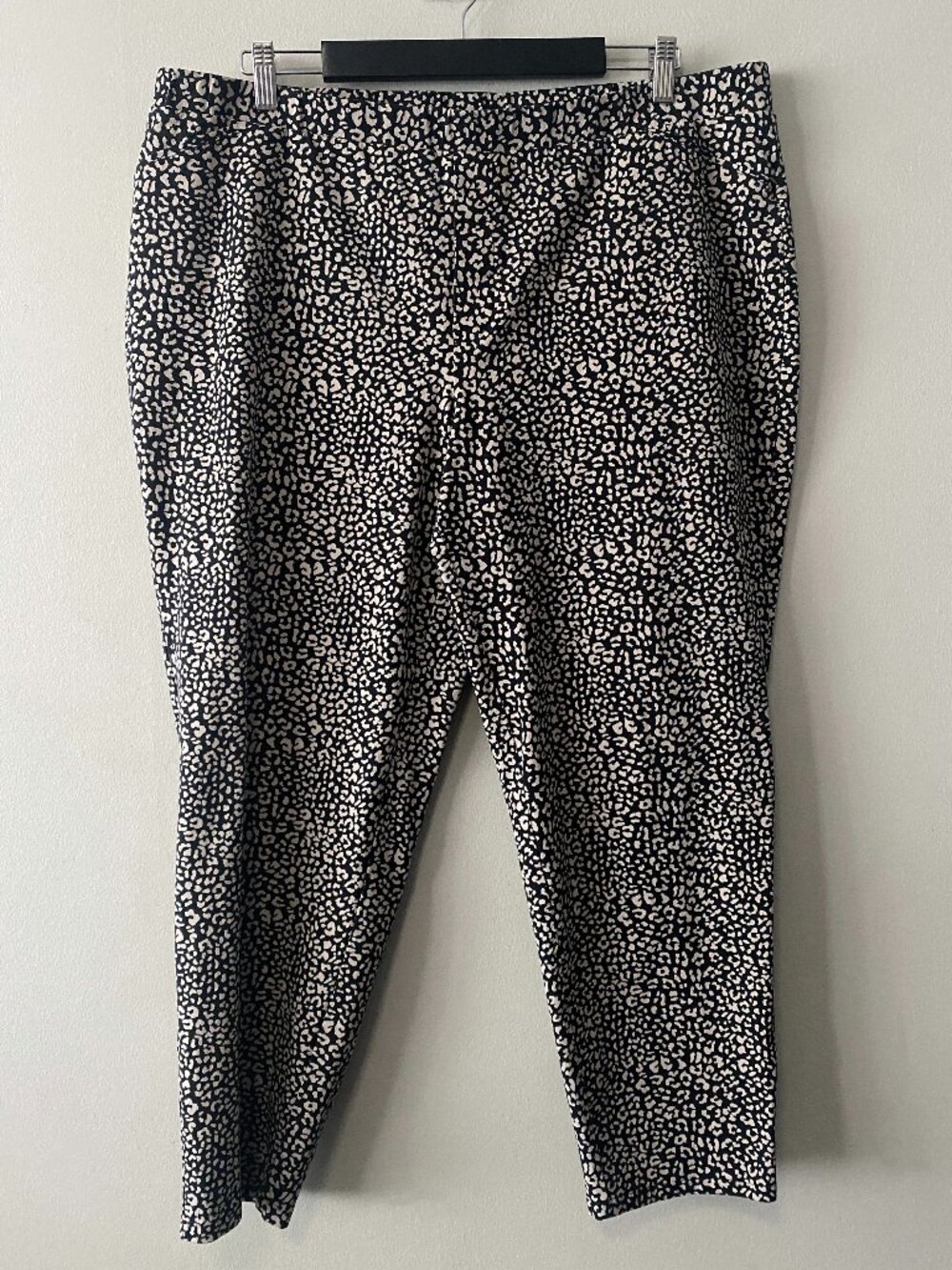 Isaac Mizrahi New York Black Beige Animal Print Pants Women's Size XXXL